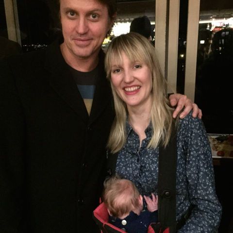Actor Dan Wyllie with partner Shannon Murphy and their 4 week old daughter Dylan