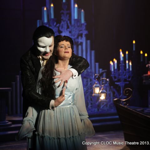 Toby Truscott as The Phantom and Laura Slavin as Christine