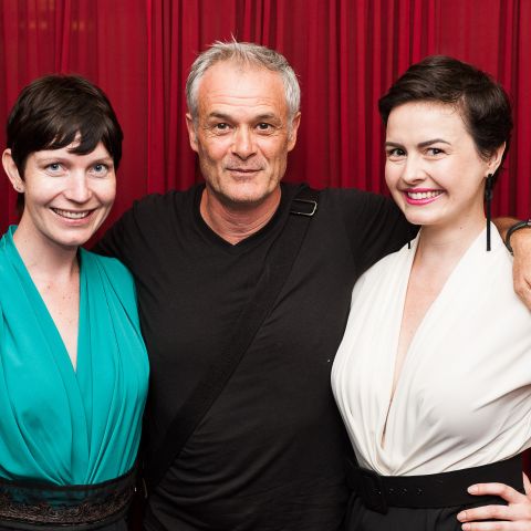 Claire Nesbitt-Hawes, director actor writer Mark Kilmurry and actor Katie Fitchett from Ensemble Theatre
