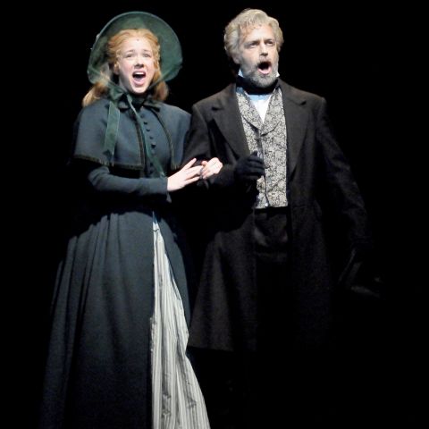 Emily Langridge (Cosette) and Simon Gleeson (Valjean)
